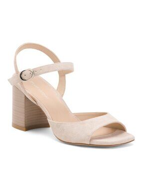 STUART WEITZMAN Made In Spain Suede Tia 75 Block Sandals